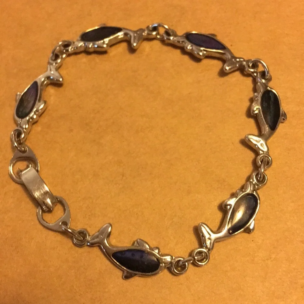 Vintage child’s dolphin link bracelet